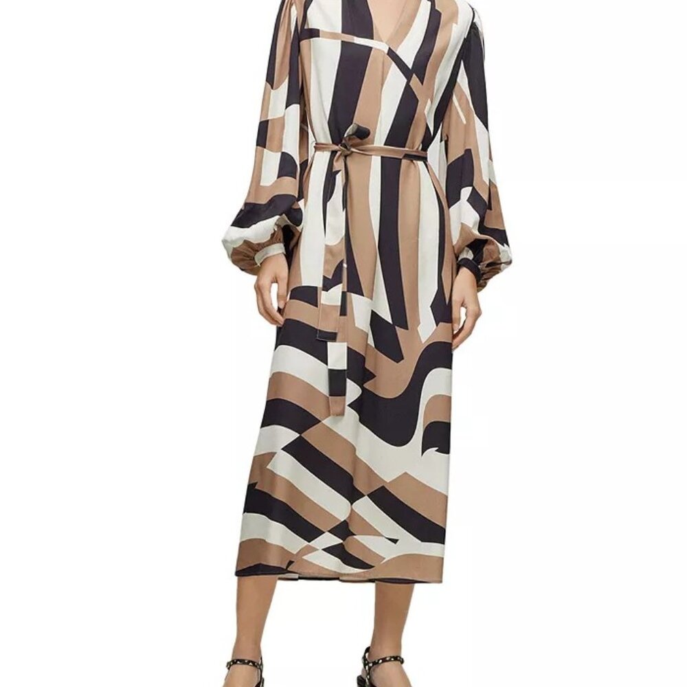 BOSS By Hugo Boss Detola Long Sleeve Midi Dress Size 6